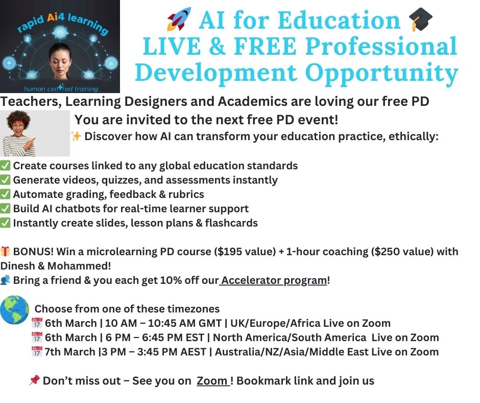 Live and free PD Sessions March 2025